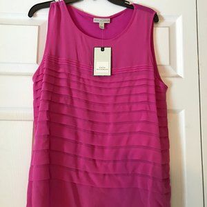 Dana Buchman Pleated Shell Tank Top